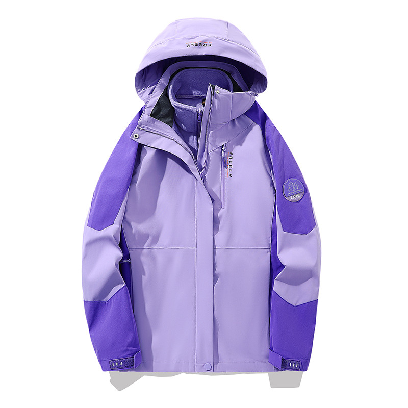 戶外防風(fēng)防水三合一可拆卸加絨厚沖鋒衣V03-2299